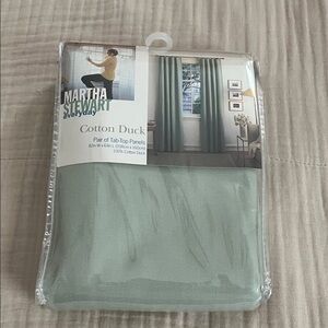 Martha Stewart Everyday Cotton Duck Tab-Top Panels in Soft Green